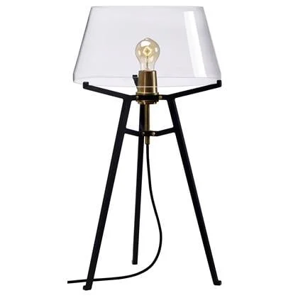 Ella tafellamp Smokey Black, transparant