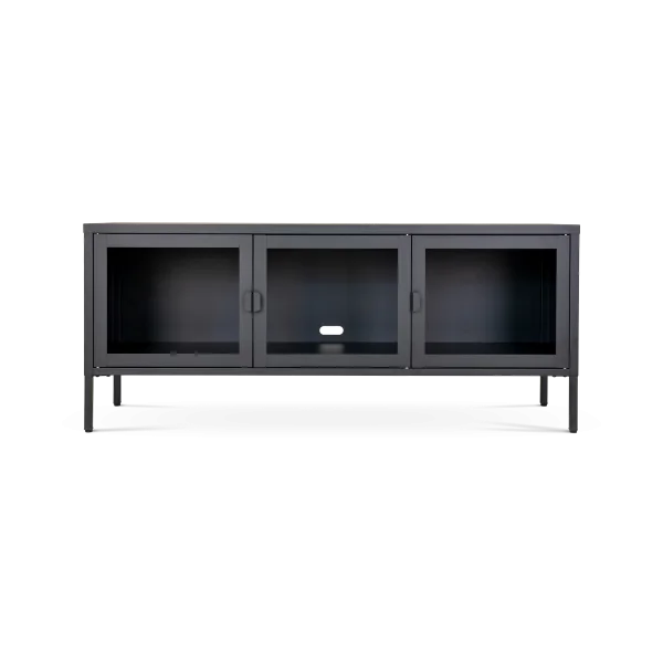 Ellis metalen tv meubel zwart - 130 x 40 cm