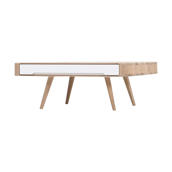 Ena coffee table houten salontafel whitewash - 90 x 90 cm