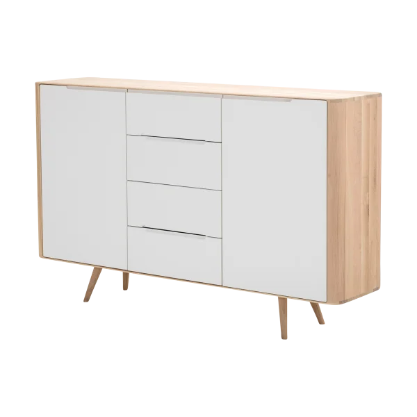 Ena dresser 180 houten ladekast whitewash - 180 x 110 cm