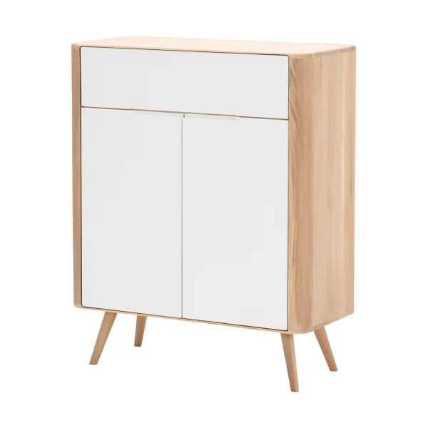 Ena dresser 90 houten ladekast whitewash - 90 x 110 cm