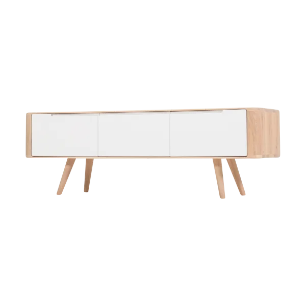 Ena lowboard houten tv meubel whitewash - 135 x 42 cm