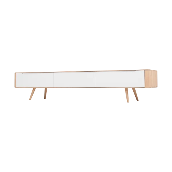 Ena lowboard houten tv meubel whitewash - 225 x 42 cm