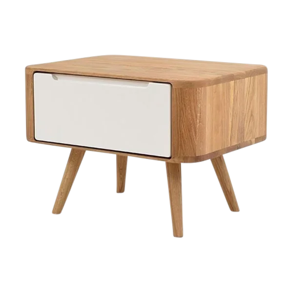 Ena nightstand 55 houten nachtkastje naturel - 1 lade