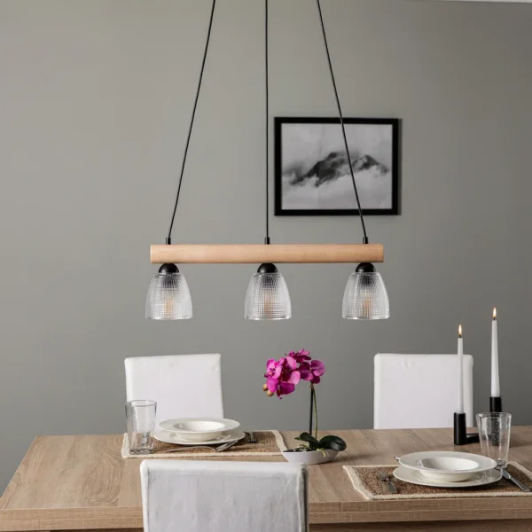 Envostar - Tisan 3 Hanglamp Clear/Wood