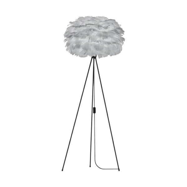 Eos Large vloerlamp light grey - met tripod zwart - Ø 65 cm