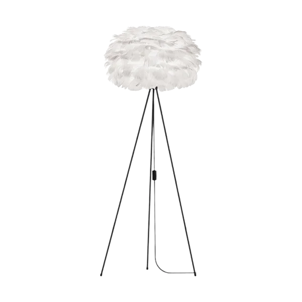 Eos large vloerlamp white - met tripod zwart - Ø 65 cm