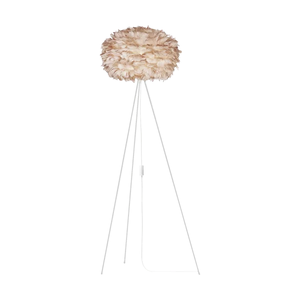 Eos Medium vloerlamp light brown - met tripod wit - Ø 45 cm