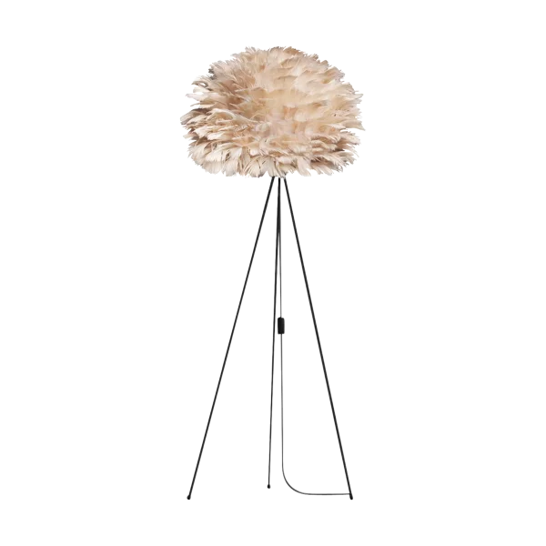 Eos Medium vloerlamp light brown - met tripod zwart - Ø 45 cm