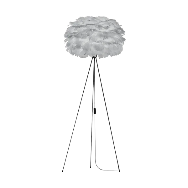 Eos Medium vloerlamp light grey - met tripod zwart - Ø 45 cm