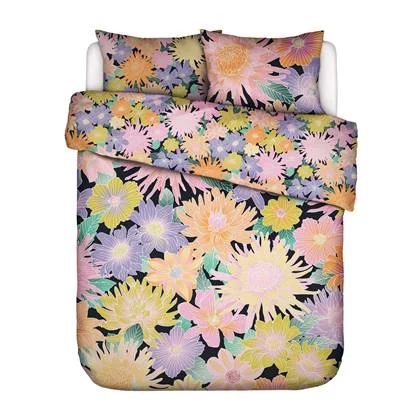 Essenza Flower fling Dekbedovertrek 200 x 220 cm - Zwart