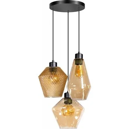 ETH Hanglamp Origin 3x E27 IP20 Amber Zwart