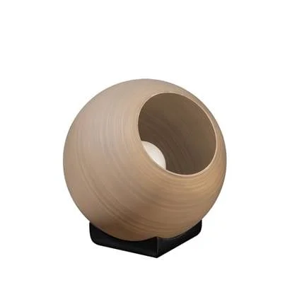 ETH Orb tafellamp 1x E27 Taupe|grijs glas 30cm | zwart
