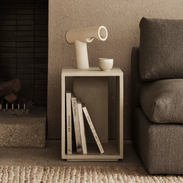 Ethnicraft Bijzettafel/Nachtkastje Elements Microcement - Off White - Vierkant