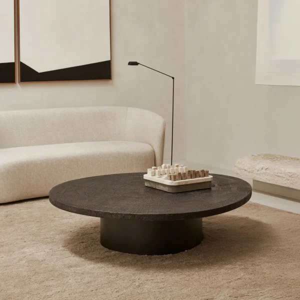 Ethnicraft Organische Salontafel Slice Minerals, 105 x 94cm - Whisky