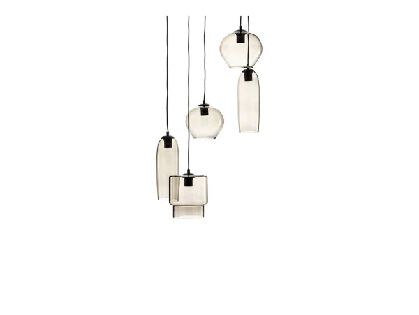 Euluna - Svala 5 Round Hanglamp Kleur Rook Grijs/Zwart -