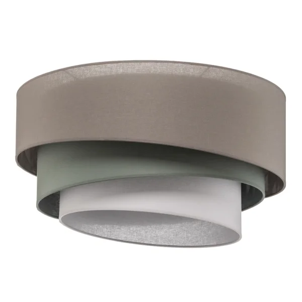 Euluna - Trio monocolor plafondlamp, Ø 60 cm, grijs, textiel
