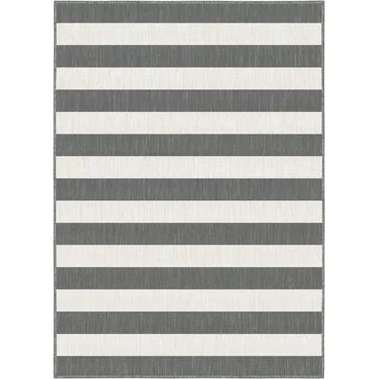 Eva Interior Buitenkleed Stripes Grijs|Wit dubbelzijdig - 240 x 340 cm