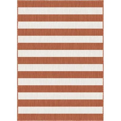 Eva Interior Buitenkleed Stripes roest|wit dubbelzijdig - 200 x 290 cm