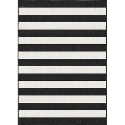 Eva Interior Buitenkleed Stripes zwart|wit dubbelzijdig - 160 x 230 cm