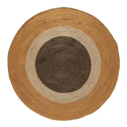 Eva Interior Jute Vloerkleed Dart Rond Geel|naturel|groen - 200Ø