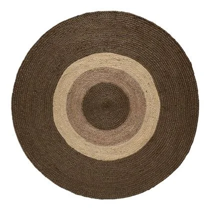 Eva Interior Jute Vloerkleed Dart Rond Groen|wit|naturel|groen - 200Ø