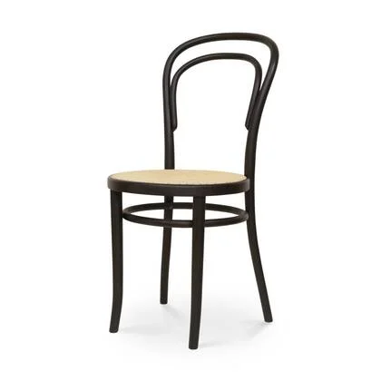 Fameg Vienna Thonet No.14 Houten Bistrostoel Zwart - Rotan Zitting