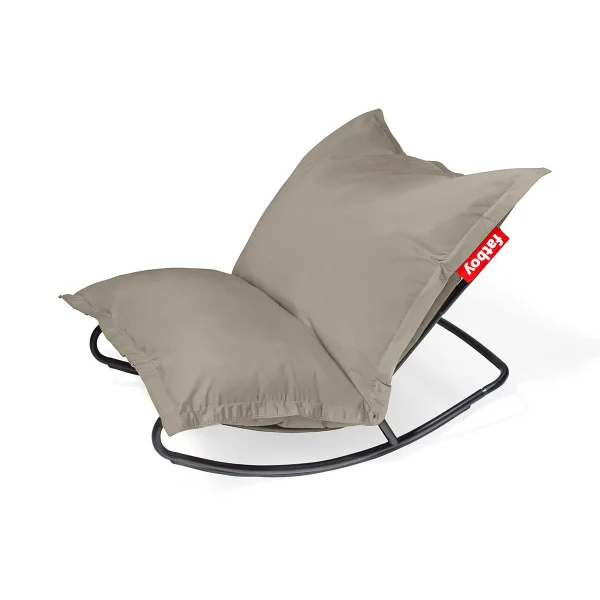 Fatboy-collectie rock 'n roll schommelstoel zwart incl. original Outdoor zitzak Grey Taupe