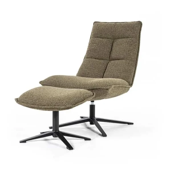 Fauteuil Marcus met voetenbank - Groen