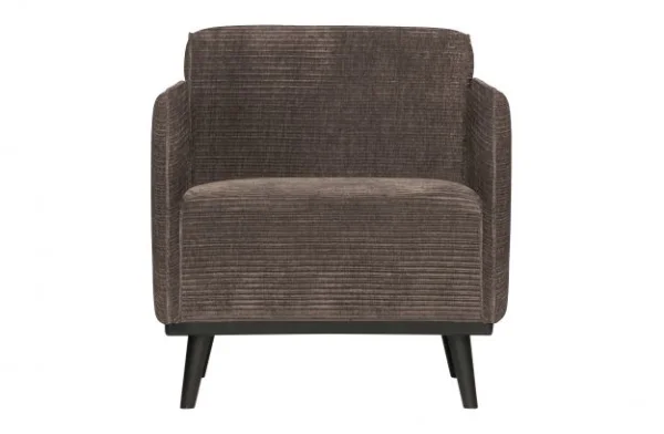 Fauteuil Statement Ribstof met armleuning - Taupe