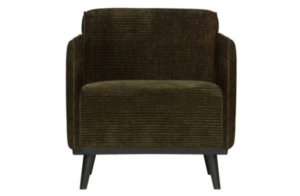 Fauteuil Statement Ribstof met armleuning - Warm groen