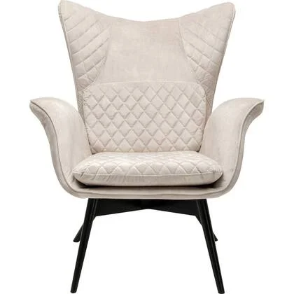 Fauteuil Tudor fluweel creme Kare Design