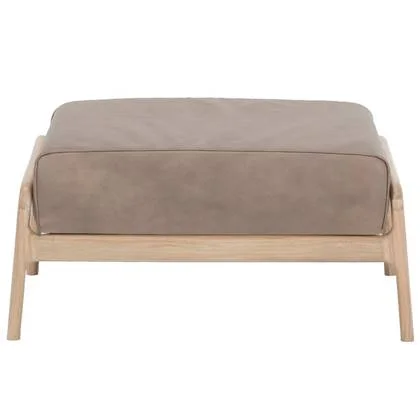 Fawn hocker whitewash Dakar Leather Stone