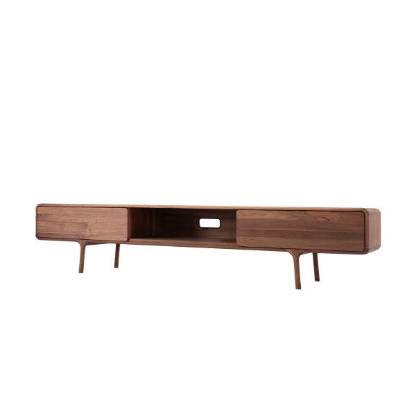Fawn lowboard 2 drawers houten tv meubel walnut - 220 x 45 cm