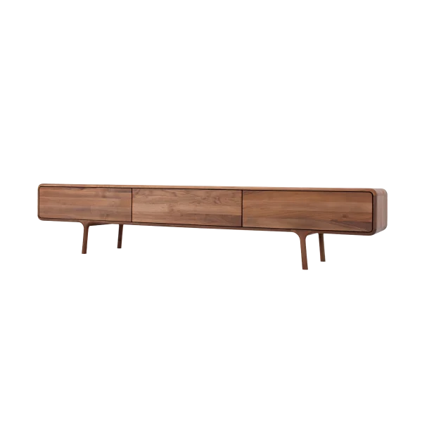 Fawn lowboard 3 drawers houten tv meubel walnut - 220 x 45 cm
