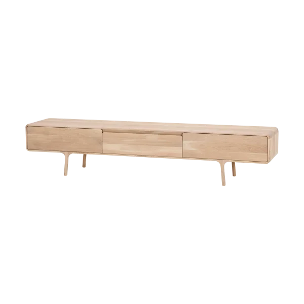 Fawn lowboard 3 drawers houten tv meubel whitewash - 220 x 45 cm