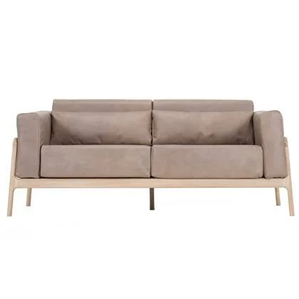 Fawn sofa 2-zits whitewash Dakar Leather Stone