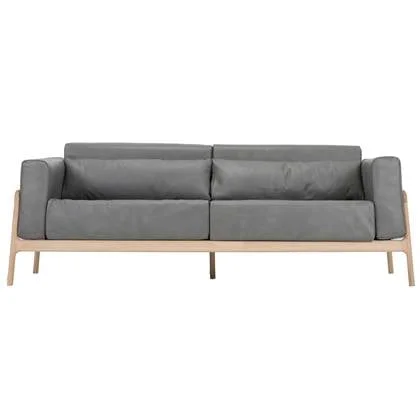 Fawn sofa 3-zits whitewash Dakar Leather Grey