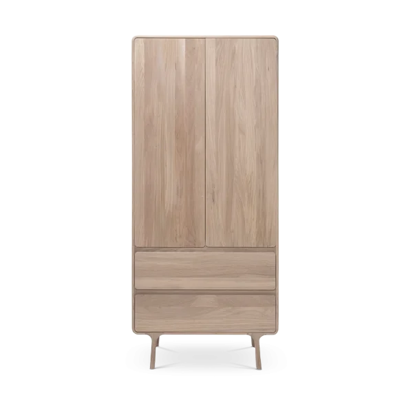 Fawn wardrobe houten kledingkast whitewash - 200 x 90 cm