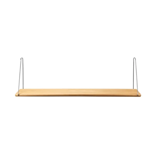 FDB Møbler B145 Shelf w/brackets plank 20x90 cm oak nature-brushed stainless