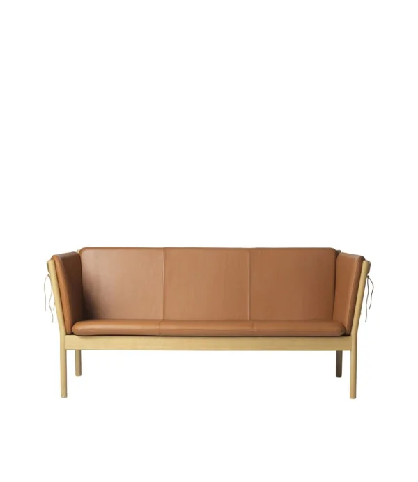 FDB Møbler J149 Sofa - 3-Zitter - leder cognac - natuur