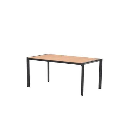Felini tafel - 160x84 cm - carbon black - light teaklook