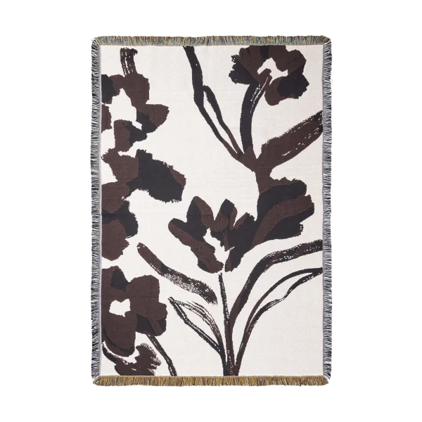 Ferm Living Cilla tapestry plaid 120x170 cm Off-white-Dark grape