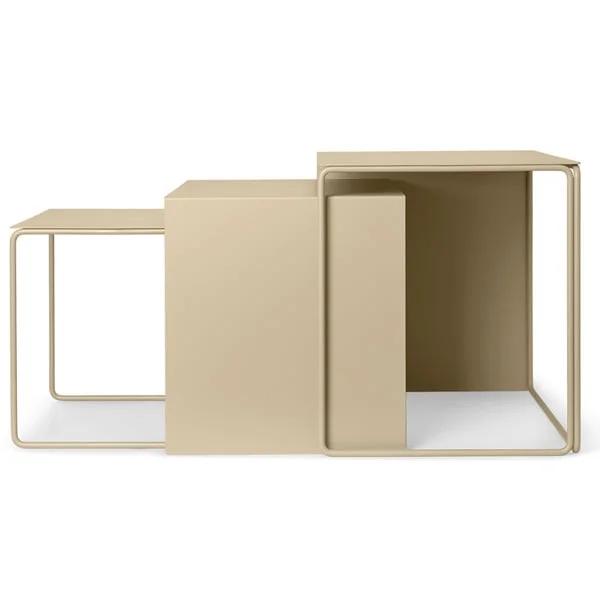 ferm LIVING-collectie Cluster Tafels - Set van 3 Cashmere