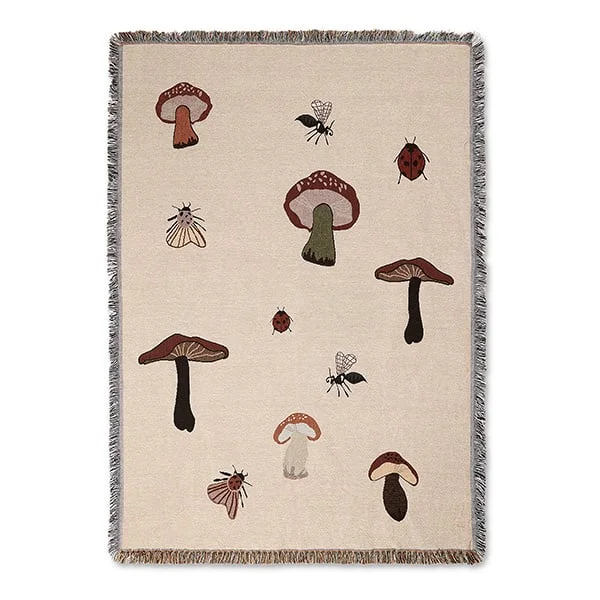 ferm LIVING-collectie Deken Forest Tapestry zand