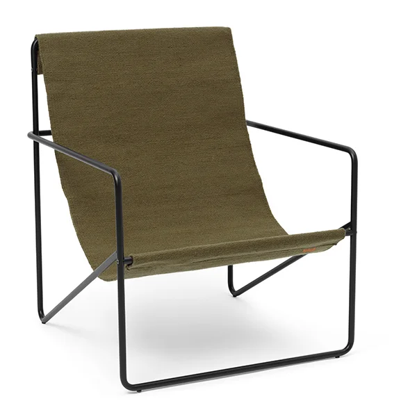 ferm LIVING-collectie Desert Chair - zwart/olijfgroen