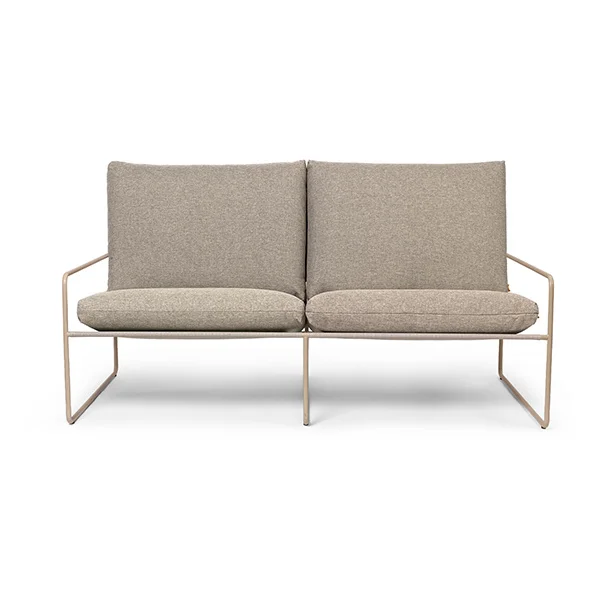 ferm LIVING-collectie Desert loungbank outdoor 2 zits Dolce Cashmere/Dark Sand