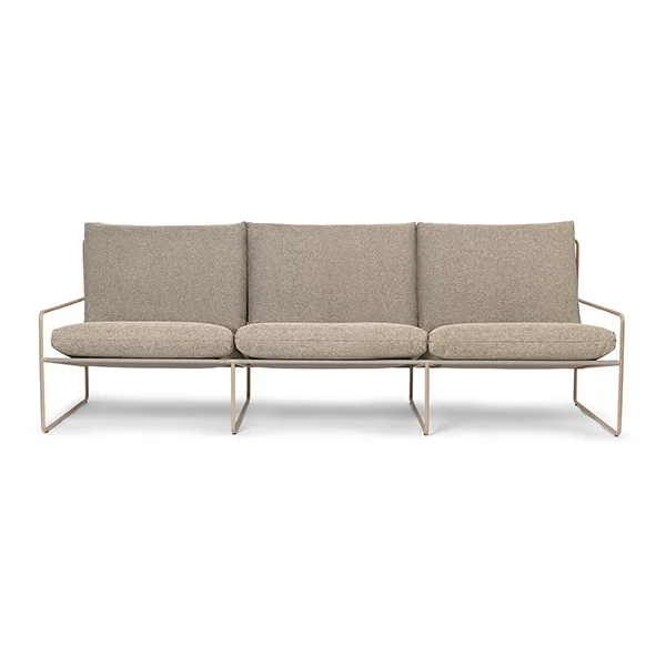 ferm LIVING-collectie Desert loungbank outdoor 3 zits Dolce Cashmere/Dark Sand