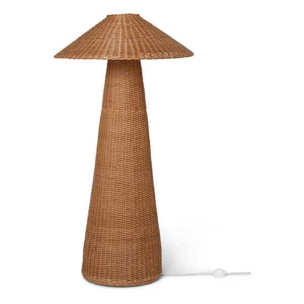 ferm LIVING-collectie Dou vloerlamp Naturel rotan