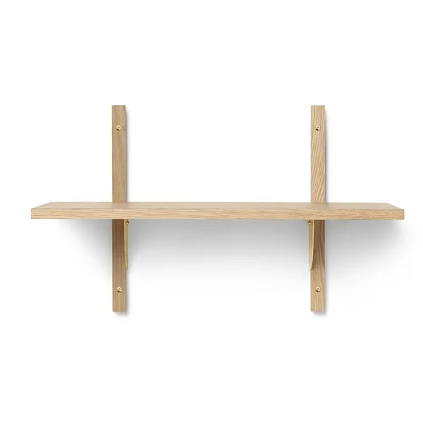 ferm LIVING-collectie Houten wandrek Sector Shelf S/N - eiken - Brass